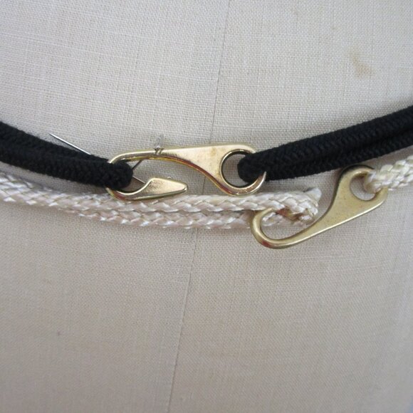 Vintage 1980s Macrame Braided Belts Gold Twisted Taiwan - Picture 6 of 9